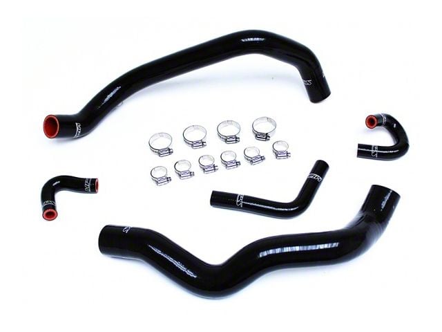 HPS Silicone Radiator and Heater Coolant Hose Kit; Black (01-04 Mustang V6)