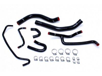 HPS Silicone Radiator and Heater Coolant Hose Kit; Black (15-17 Mustang V6)