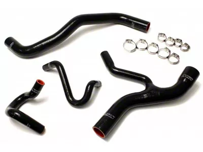 HPS Silicone Radiator and Heater Coolant Hose Kit; Black (96-01 Mustang GT)