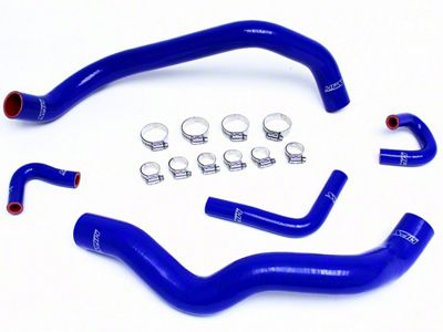 HPS Silicone Radiator and Heater Coolant Hose Kit; Blue (01-04 Mustang V6)