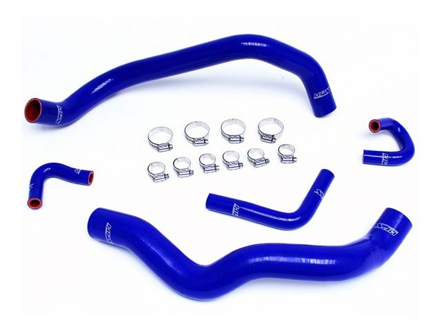 HPS Silicone Radiator and Heater Coolant Hose Kit; Blue (01-04 Mustang V6)