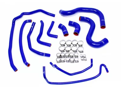 HPS Silicone Radiator and Heater Coolant Hose Kit; Blue (15-17 Mustang GT)