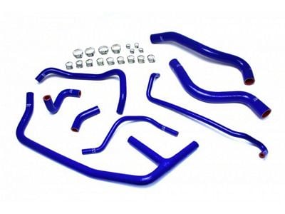 HPS Silicone Radiator and Heater Coolant Hose Kit; Blue (15-23 Mustang EcoBoost)
