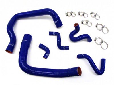 HPS Silicone Radiator and Heater Coolant Hose Kit; Blue (86-93 5.0L Mustang)