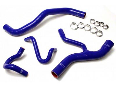 HPS Silicone Radiator and Heater Coolant Hose Kit; Blue (96-01 Mustang GT)