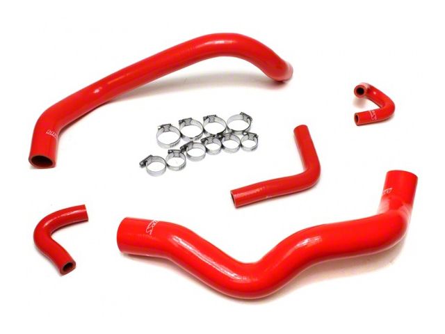 HPS Silicone Radiator and Heater Coolant Hose Kit; Red (01-04 Mustang V6)