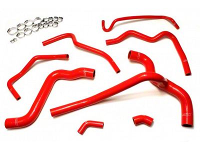 HPS Silicone Radiator and Heater Coolant Hose Kit; Red (05-10 Mustang V6)