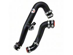 Intercooler Hot and Cold Side Charge Pipes with Black Hoses; Wrinkle Black (15-23 Mustang EcoBoost)