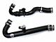 HPS Intercooler Hot and Cold Side Charge Pipes with Black Hoses; Wrinkle Black (15-23 Mustang EcoBoost)