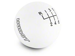 Hurst 6-Speed Shift Knob; White (15-25 Mustang, Excluding GT350 & GT500)