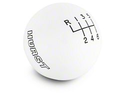 Hurst 6-Speed Shift Knob; White (15-24 Mustang, Excluding GT350 & GT500)