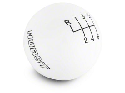 Hurst 6-Speed Shift Knob; White (15-25 Mustang, Excluding GT350 & GT500)