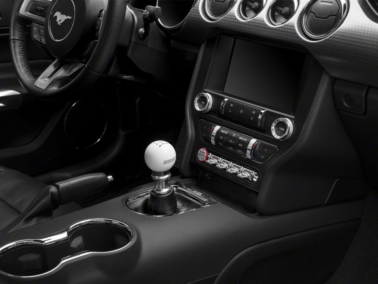 Hurst Mustang 6-Speed Shift Knob; White 1630225 (15-25 Hurst Mustang 6-Speed Shift Knob; White 1630225 (15-25