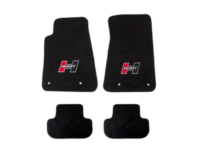 Hurst Elite Series Front and Rear Floor Mats with Red Hurst Logo; Black (10-15 Camaro)