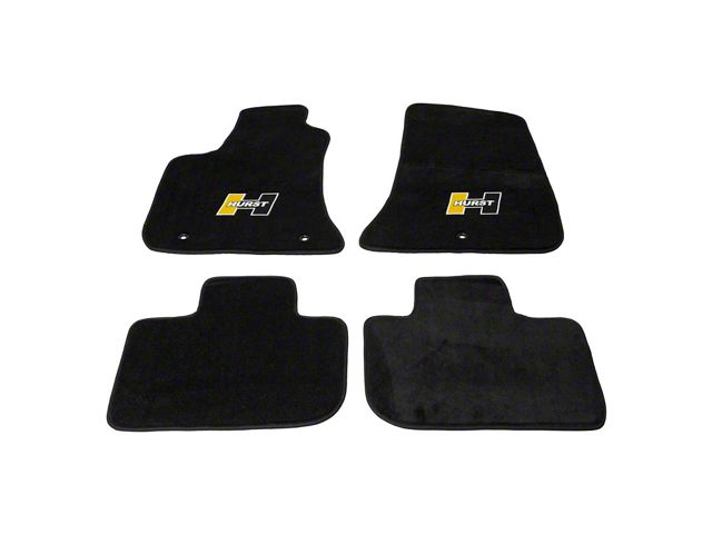 Hurst Elite Series Front and Rear Floor Mats with Gold Hurst Logo; Black (15-23 Charger)