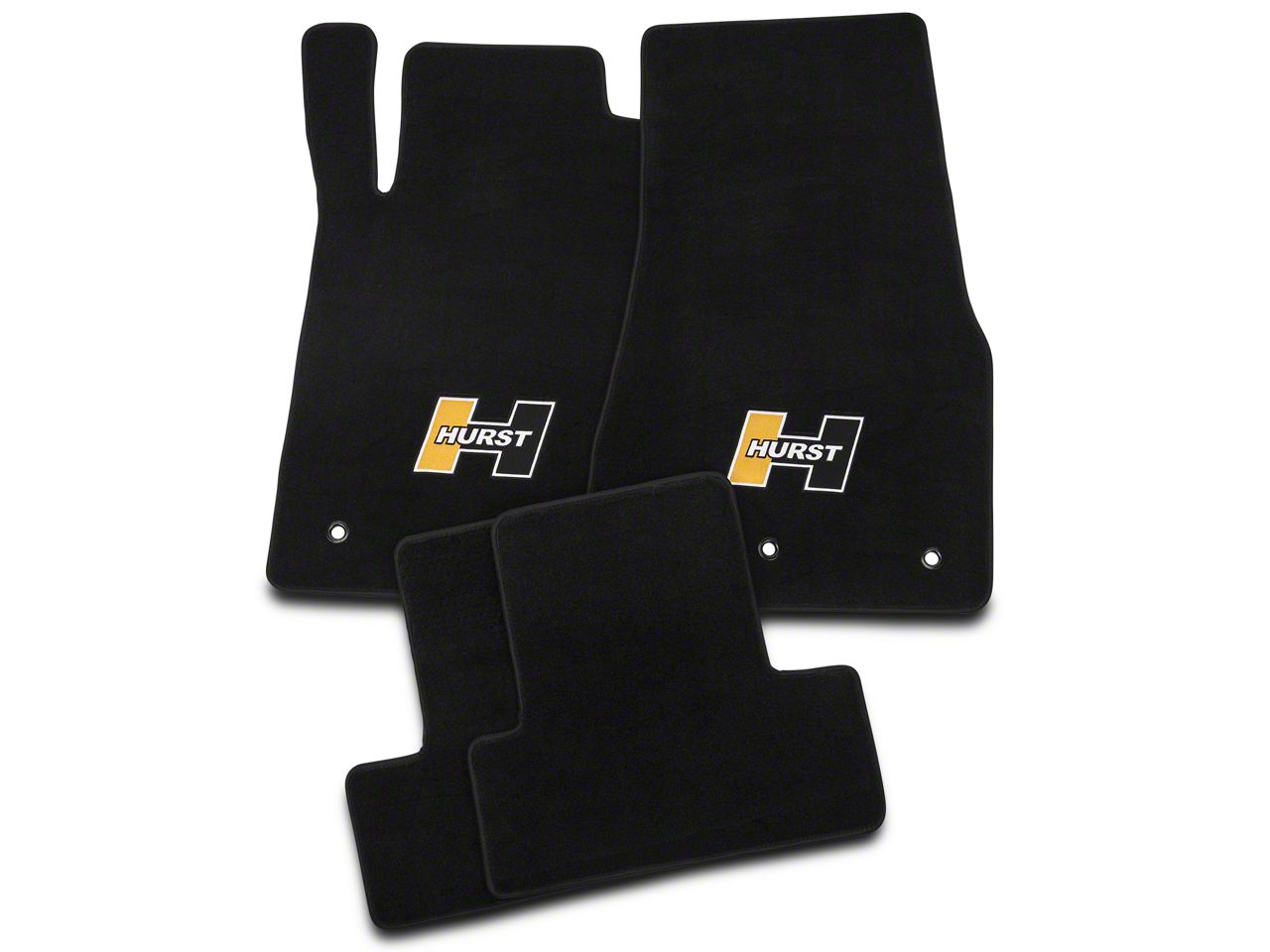 Hurst Mustang Elite Series Front and Rear Floor Mats with Gold Hurst ...