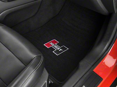 Hurst Elite Series Front and Rear Floor Mats with Red Hurst Logo; Black (15-23 Mustang)