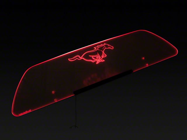 SpeedForm Laser Engraved Wind Deflector w/ Illumination; Running Pony (15-21 Convertible)