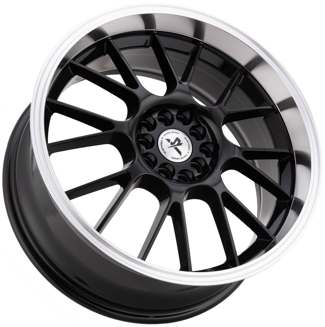 Impact Wheels Mustang 508 Gloss Black with Machined Lip Wheel; 18x8 ...