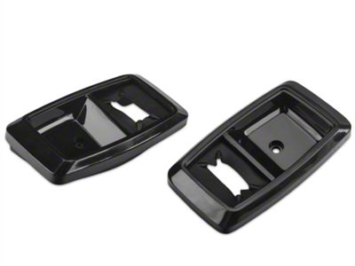 Interior Door Handle Bezels; Black (87-93 Mustang)