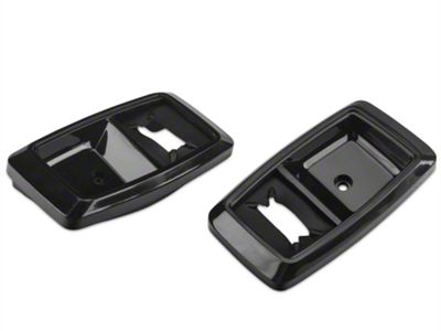 OPR Interior Door Handle Bezels; Black (87-93 Mustang)