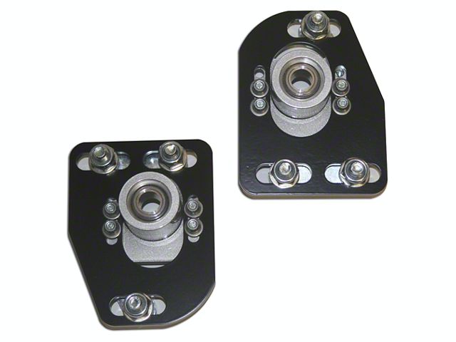J&M Independently Caster Camber Plates; Black (79-89 Mustang)