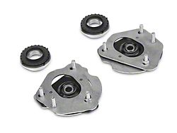 J&M Caster Camber Plates for Viking Coil-Over Struts; Black (15-25 Mustang)