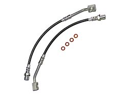 J&M Stainless Steel Teflon Brake Hose Kit; Clear Outer Cover; Front (99-04 Mustang GT)