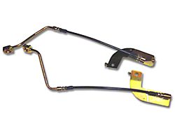 J&M Stainless Steel Teflon Brake Hose Kit; Clear Outer Cover; Rear (99-04 Mustang w/ Traction Control, Excluding Cobra)