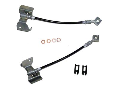 J&M Stainless Steel Telfon Brake Hose Kit; Clear Outer Cover (05-14 Mustang w/ ABS, Excluding 13-14 GT500)