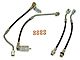 J&M Stainless Steel Telfon Brake Hose Kit; Clear Outer Cover; Front and Rear (96-98 Mustang GT)
