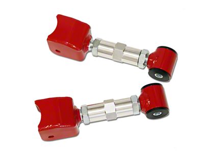 J&M Double Adjustable Rear Upper Control Arms; Red (79-04 Mustang, Excluding 99-04 Cobra)