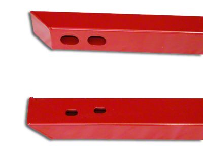 J&M Full Length Jacking Rails; Red (15-25 Mustang Convertible)
