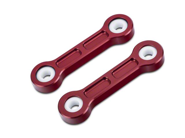 J&M Rear Vertical Links with Delrin Bushings; Red (15-23 Mustang)