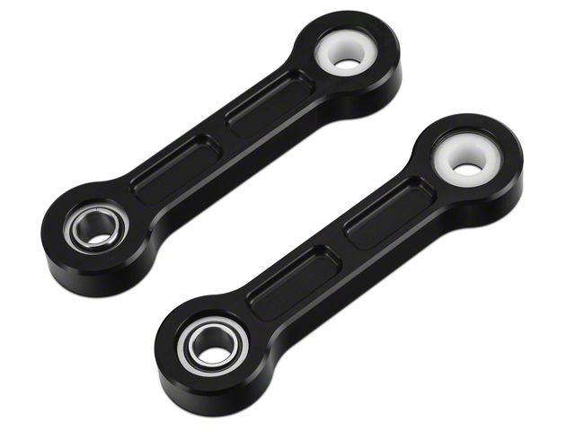 J&M Rear Vertical Links with Delrin and Spherical Bushings; Black (15-23 Mustang)