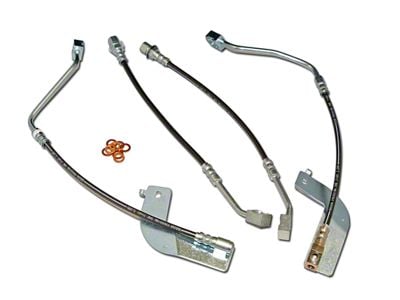 J&M Stainless Steel Teflon Brake Lines; Front and Rear (99-04 Mustang, Excluding Cobra)