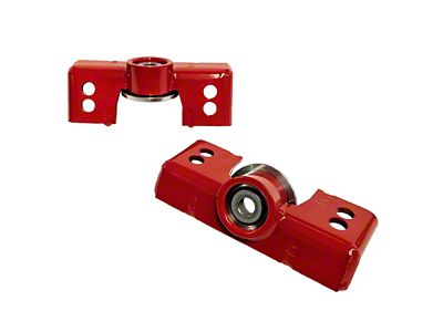 J&M Rear Upper Shock Mounts for Ohlins Shocks; Red (15-24 Mustang)