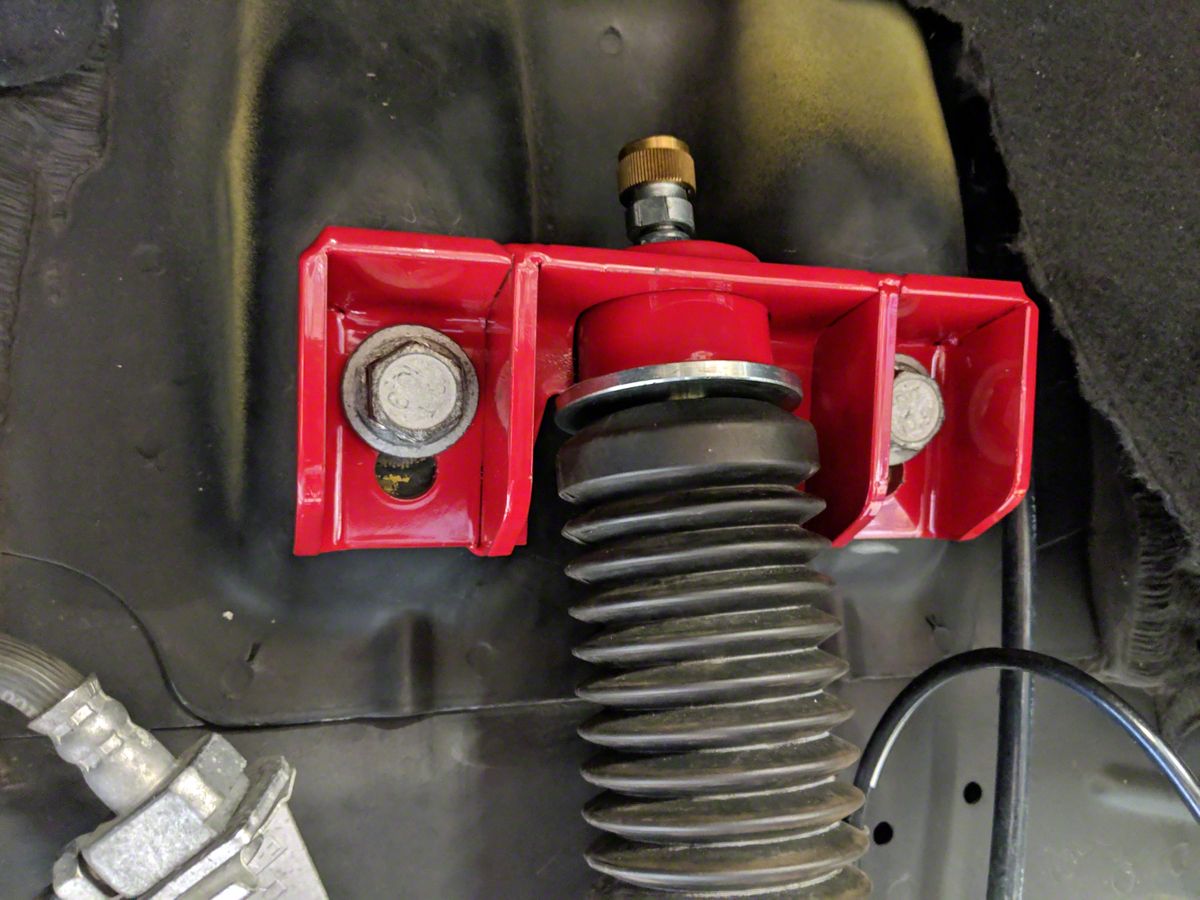 J&M Mustang Rear Upper Shock Mounts for Ohlins Shocks; Red