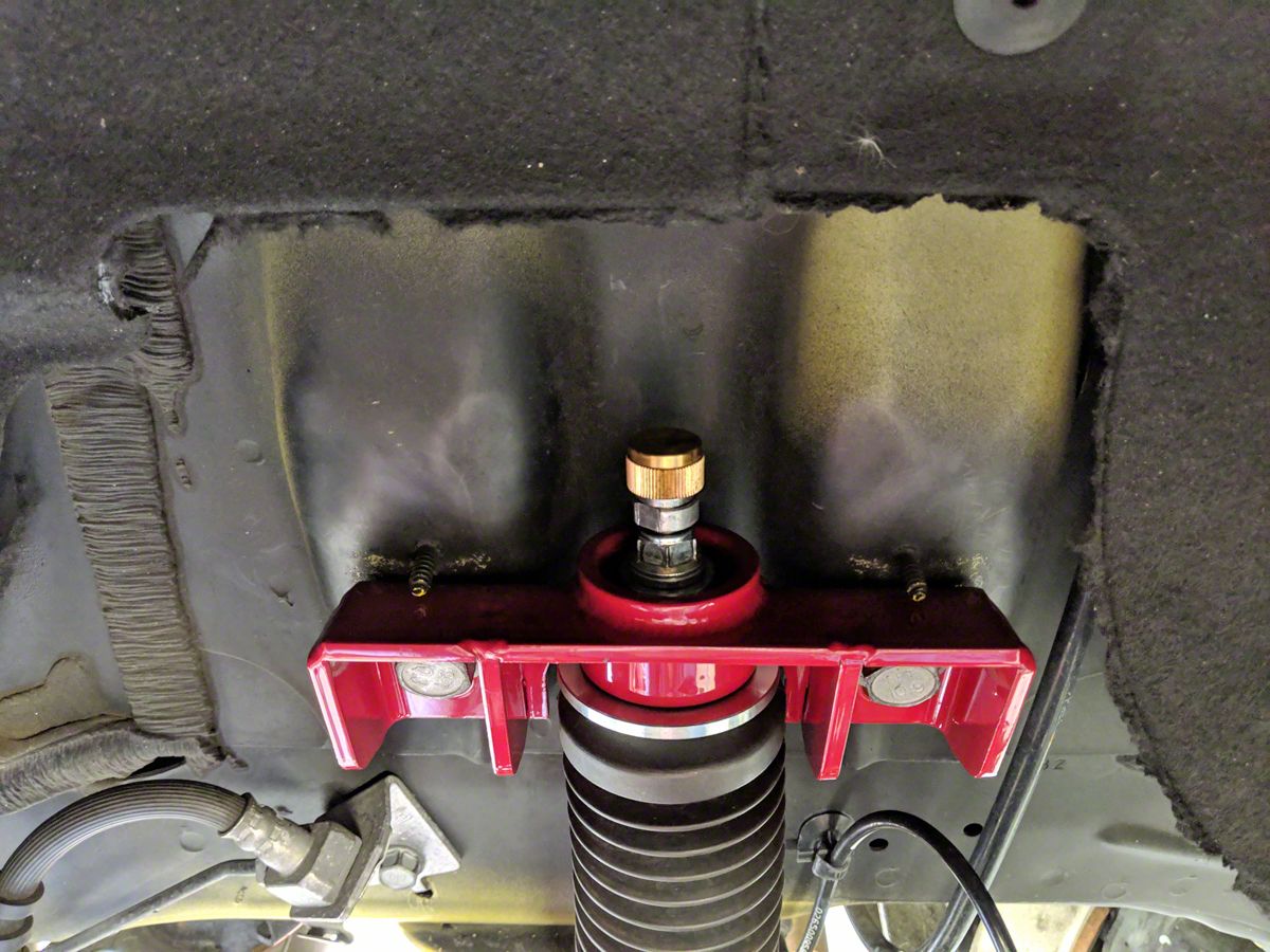 J&M Mustang Rear Upper Shock Mounts for Ohlins Shocks; Red
