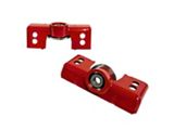 J&M Rear Upper Shock Mounts; Red (15-25 Mustang)