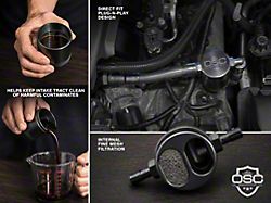 J&L 3.0 V2 Oil Separator; Black Anodized; Driver Side (05-10 Mustang GT)