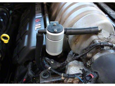 J&L 3.0 Oil Separator; Clear/Satin Anodized; Passenger Side (08-10 6.1L HEMI Challenger)