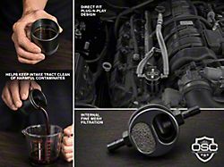 J&L 3.0 Oil Separator; Black Anodized; Passenger Side (06-23 5.7L HEMI Charger)