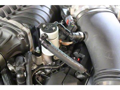 J&L 3.0 Oil Separator; Clear/Satin Anodized; Driver Side (11-14 GT w/ Roush, VMP or Whipple Supercharger; 15-17 GT w/ Roush or VMP Supercharger)