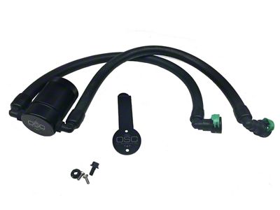 J&L 3.0 Oil Separator; Black Anodized; Driver Side (15-23 Mustang EcoBoost)