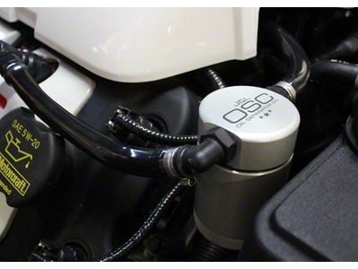 J&L 3.0 Oil Separator; Clear/Satin Anodized; Passenger Side (11-17 Mustang GT; 12-13 Mustang BOSS 302; 15-20 Mustang GT350)