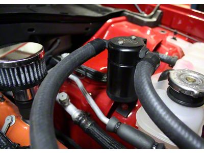 J&L 3.0 Oil Separator; Black Anodized; Driver Side (15-17 Challenger SRT Hellcat)