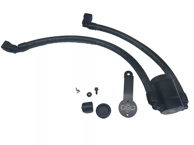 J&L 3.0 Oil Separator; Black Anodized; Driver Side (18-23 Mustang GT)
