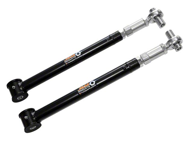 J&M Adjustable Rear Lower Control Arms; Black (05-14 Mustang)