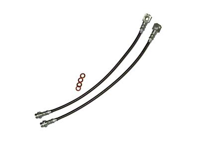 J&M C5 Brake Conversion Stainless Steel Teflon Brake Hose Kit; Clear Outer Cover; Front (93-97 Camaro)